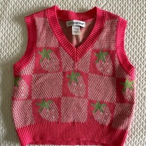 Pink Strawberry Knit Vest